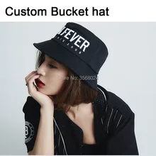 10 шт. в партии Заводская шляпа-ведро Бонни Брим на заказ логотип/Письмо Повседневная солнцезащитная Кепка унисекс 3D вышивка логотип хлопок рыбаков Кепка