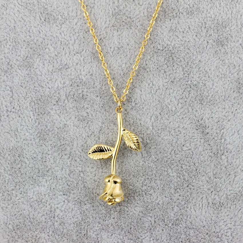 16 30 De Réductionchaîne En Acier Inoxydable Or Rose Fleur Charme Collier Pendentif Femmes Choker Boho Bijoux Collier Meilleur Ami Déclaration