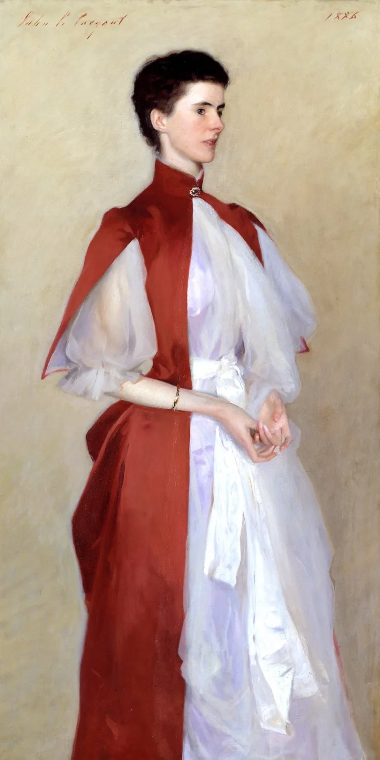 

Classical figurative painting canvas portrait art poster picture court painting John Singer Sargent elegant lady in red