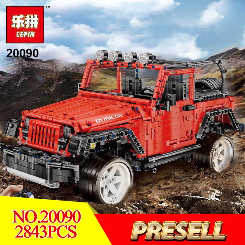 

Lepin 20090 Jeep Wrangler Rubicon RC car Off-Road Vehicle Mode Legoing MOC-5140 Blocks Bricks Building Motors Trucks DIY Toys