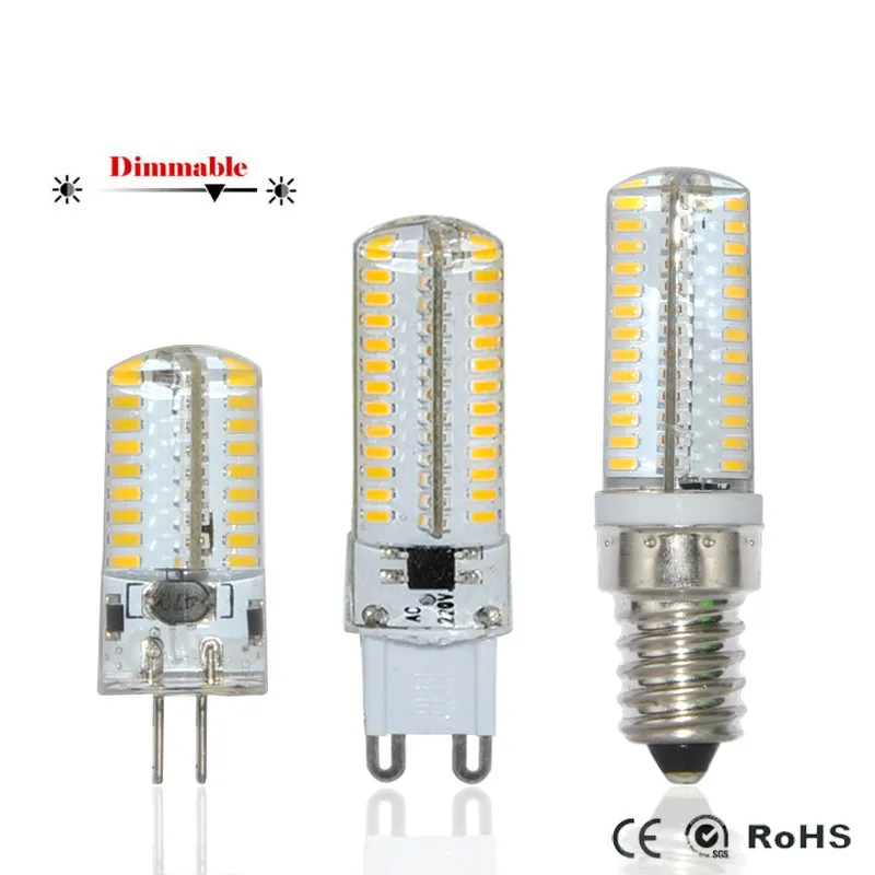 

E14/G9/G4 SMD3014 3W 4W 5W 6W 7W 8W 9W LED Corn Bulb lamp DC12V/AC220V dimmable Silicone lampada led COB Spot light Chandelier