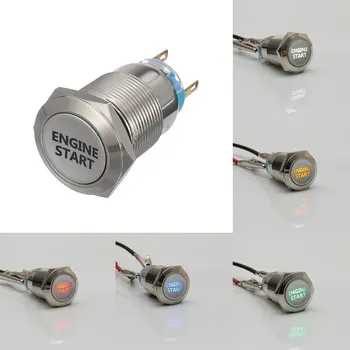 

12V 19mm Metal Car Engine Start Push Button Switch LED Power Latching Type On-off Auto Engine Ignition Switches