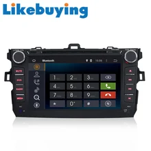 Likebuying Car Android 4.4.4 2 Din Quad Core 1024*600 8” Pure Radio DVD GPS Stereo for Toyota Corolla 2007 2008 2009 2010 2011