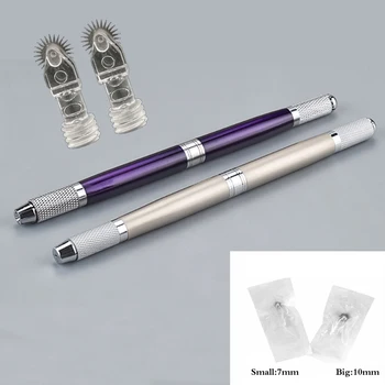

10pcs Semi Permanent Makeup Disposable Microblading Needle Roller Easy Color Microblading Blades For Fog Eyebrow With One Pen