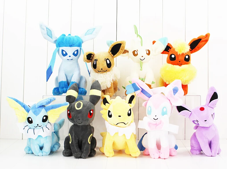 9 шт./лот 22 см милые плюшевые куклы Eevee сильвеон йольтеон Flareon зеркаon Umbreon Leafeon