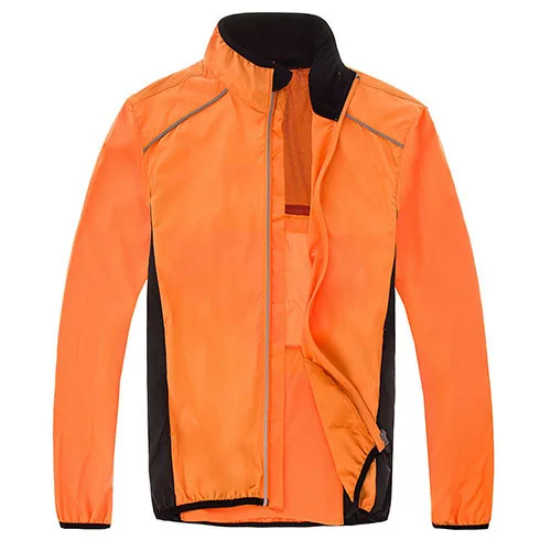 Оранжевая ветрозащитная велосипедная куртка mtb горный велосипед Мужской сухой плащ-дождевик со светоотражающими полосками куртка Женский плащ велосипедная одежда ветровка - Цвет: Оранжевый