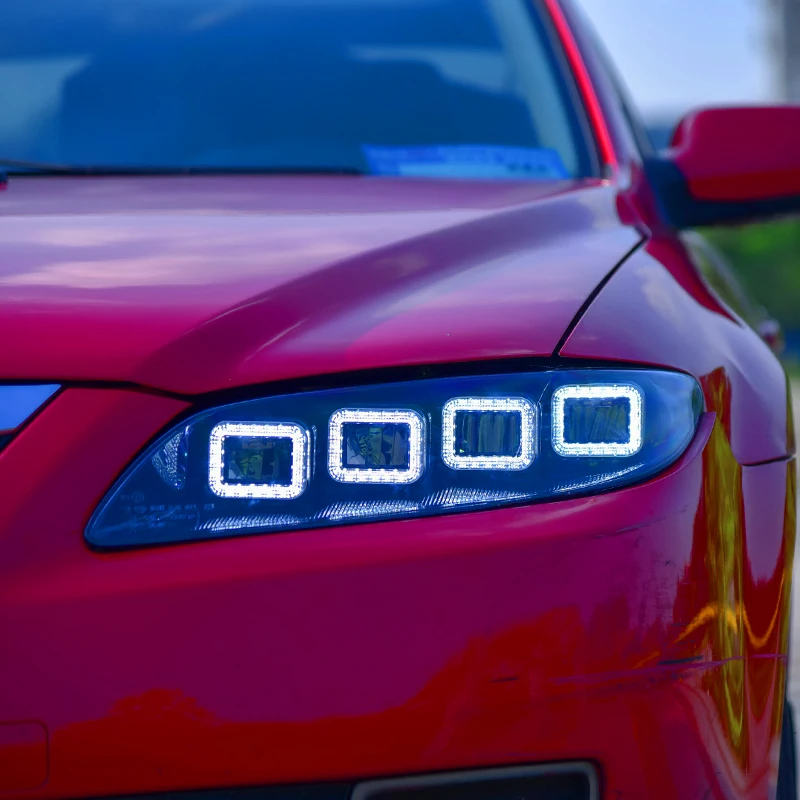 Автомобильный Стайлинг для Mazda 6 фары 2004-2012 Mazda 6 светодиодный фонарь DRL Высокий Низкий Луч светодиодный 4 светодиодный объектив динамический стример сигнал поворота