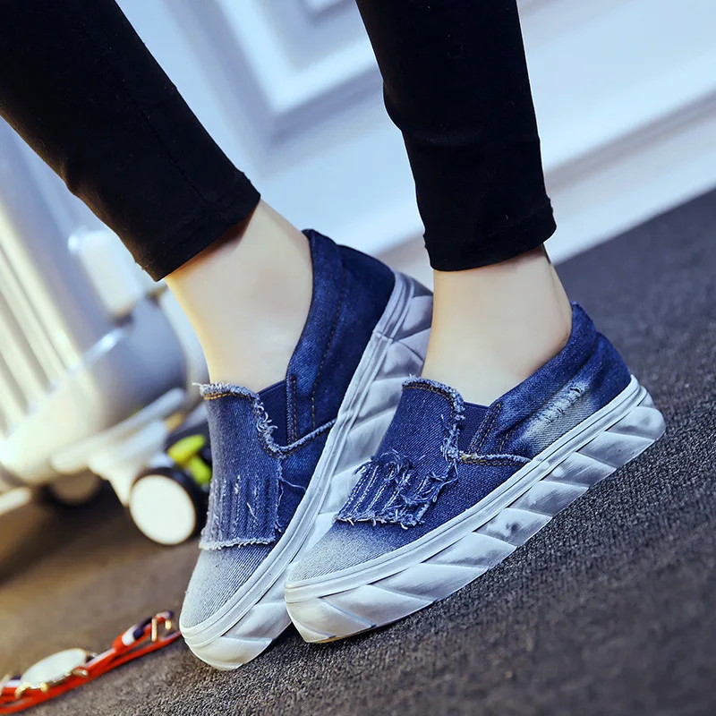 2016 spring and summer canvas shoes female Korean student heavy