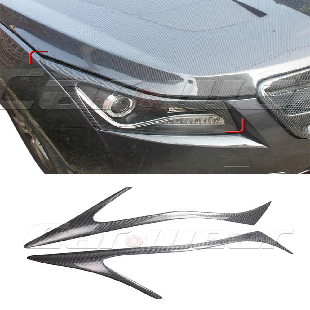 

For Cruze Carbon Fiber car Headlight Eyebrows cover trim sticker for Chevrolet 2009-2014 Free shipping