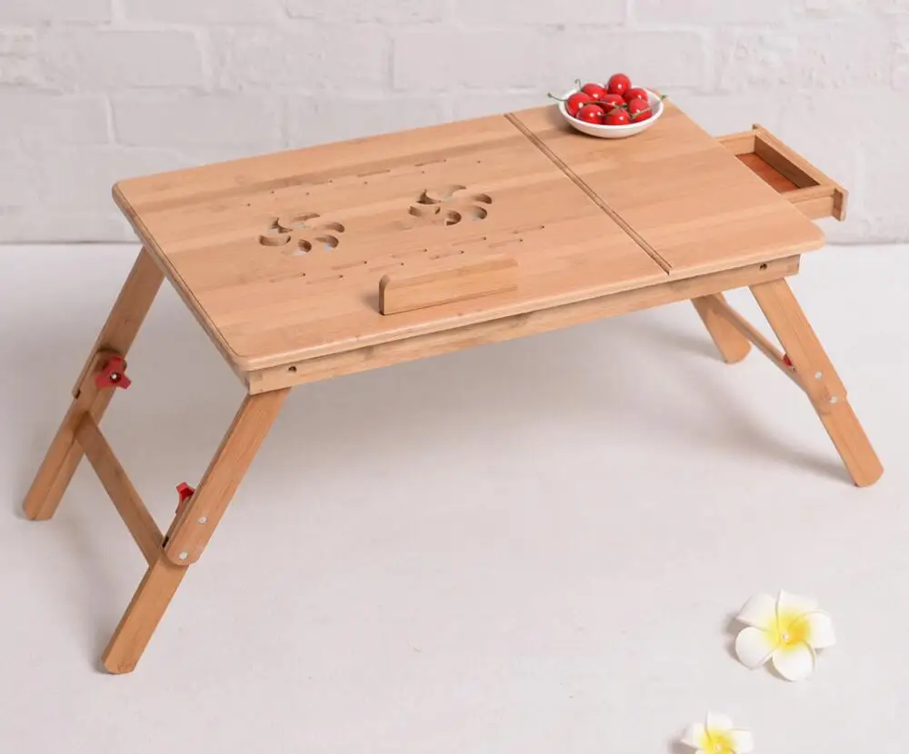 1pc For 14 Inch 15 High End Folding Laptop Cooling Table 1pc For 14 Inch 15 High End Folding Laptop Cooling Table Bamboo Computer Desk Has A Drawer Sy22d5 In Desks From Furniture On