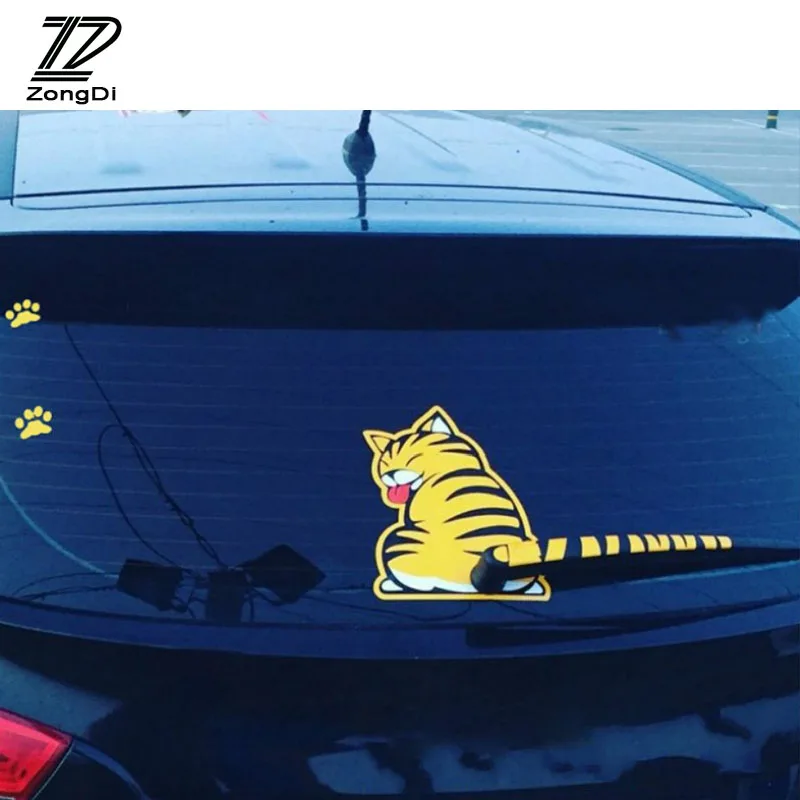 ZD 1 шт. автомобильные наклейки на заднее окно с котом креативные для Peugeot 3008 308 207 407
