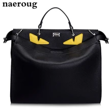 Nuevo Lujo Mujeres de Los Bolsos de Diseñador de Bolsos de Marca de Gran Monstruo hombres Mujeres Del Cuero Genuino Totes Famosos de Los Hombres Bolsas Para Portátiles 3 tamaño