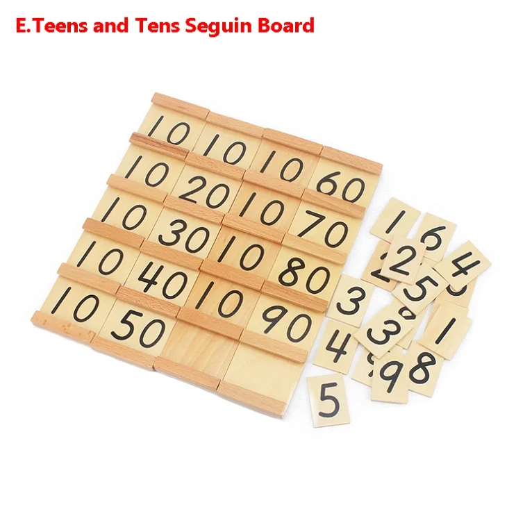 Montessori Teaching Math Toys Teens and Tens Seguin Board with Beads Bars Wood Toys Early Childhood Education Preschool Training 12