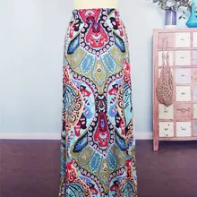 Женские вечерние платья с цветочным принтом и высокой талией, Boho, винтажная длинная юбка