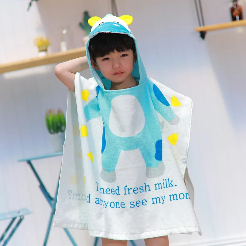 

Babies hot sell Children's 100% cotton Beach Towels poncho towel/Hooded towel/Cloak Poncho toalla 100% cotton secado rapido