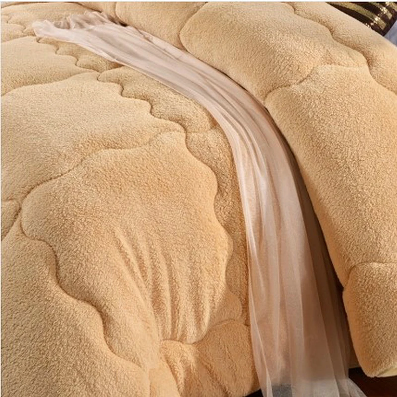 Camelhair Теплая Зимняя шерстяная одежда Стёганое одеяло утолщаются одеяло/Одеяло ягненка вниз ткани начинка Постельное белье