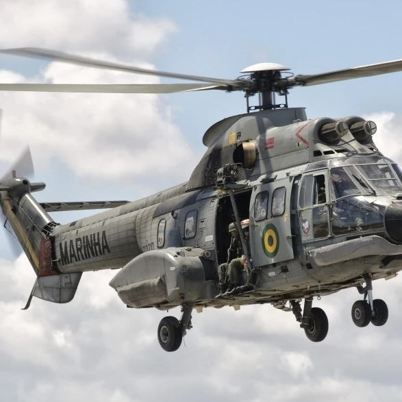 A Eurocopter AS332 Super Puma helicopter of the Brazilian Navy Poster Print (36 x 21)