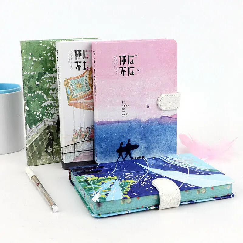 

Magnetic Buckle Hardcover Notebook A5 Creative Color Page Hand Book