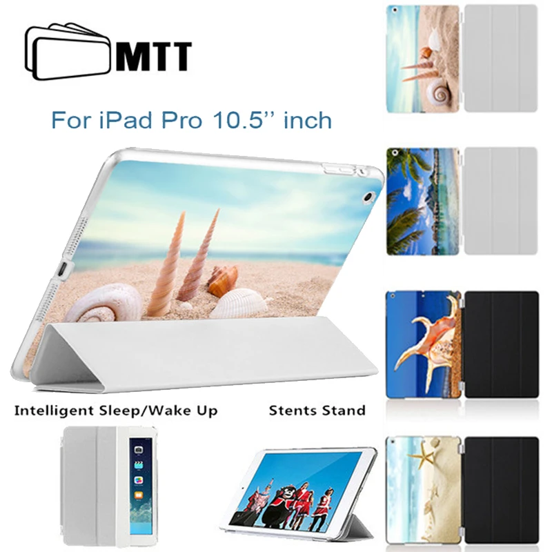 

MTT for iPad Pro 10.5 Case 2017 Smart Stand Cover Flip Leather Coque Print Conch Beach Tablet Case for New iPad Pro10.5'' inch