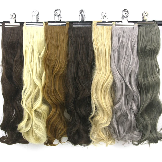 Cheap Soowee 24" Long High Temperature Fiber Synthetic Hair Pad Black Gray Curly Clip In Hair Extension Hairpiece for Women Cheap Soowee 24" Long High Temperature Fiber Synthetic Hair Pad Black Gray Curly Clip In Hair Extension Hairpiece for Women