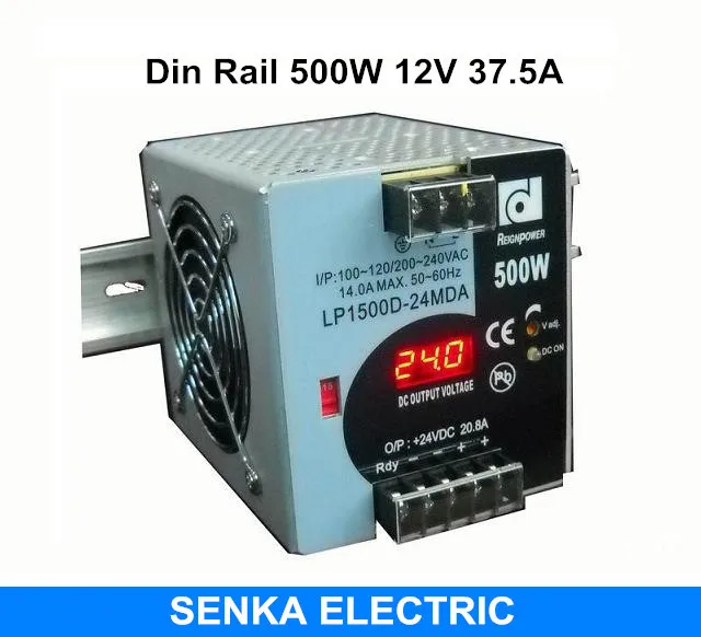 

500W 12V 37.5A din rail switching power supply switching power supply with LED display monitor smps MDR-500-12