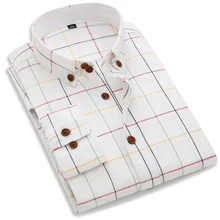 Все-хлопок для бизнес на каждый день плед для глажки рубашек и саморазвития хлопок Тонкая мужская рубашка с длинными рукавами городская мужская одежда