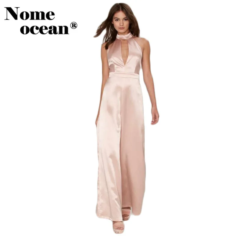 wide leg satin jumpsuit