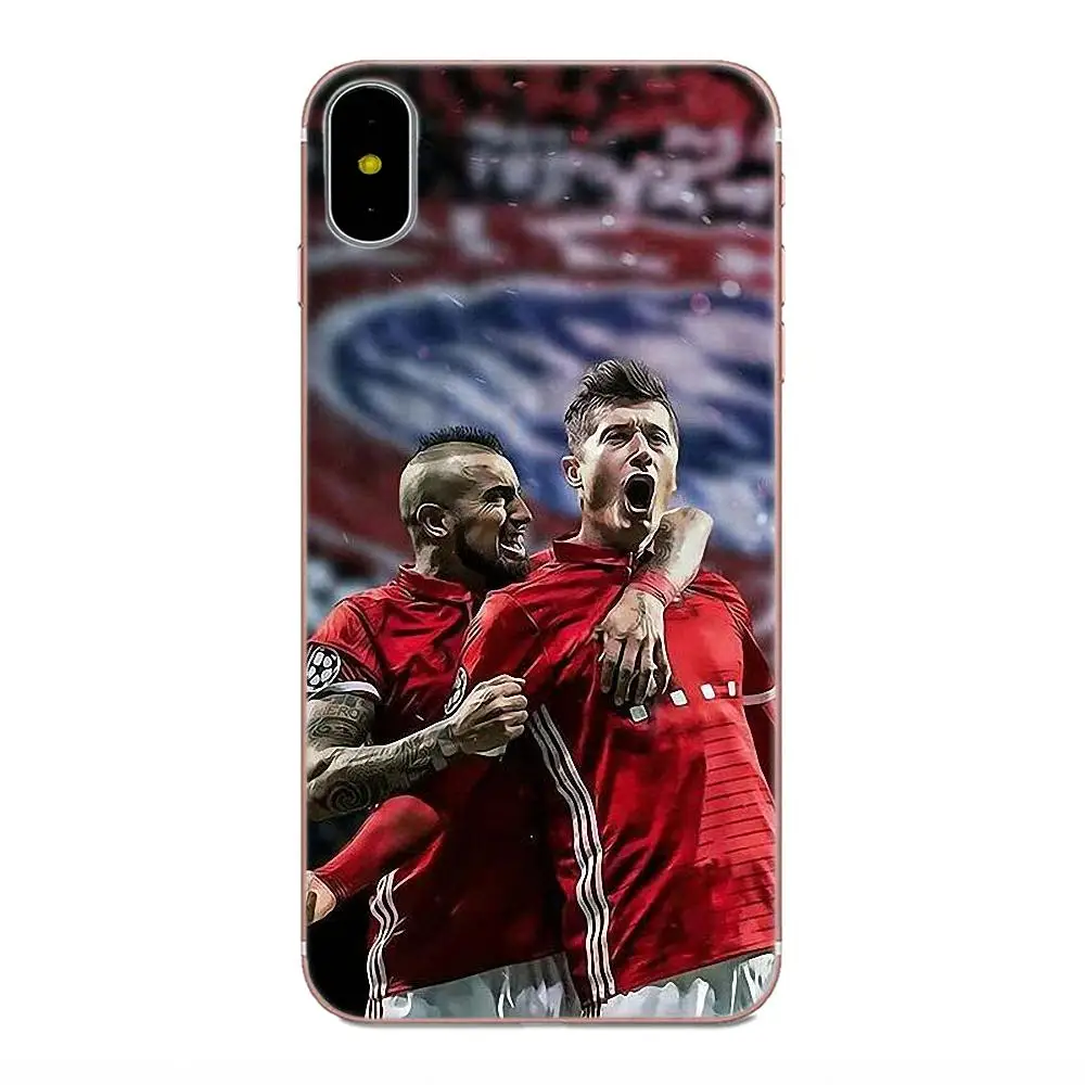 Мягкий ТПУ Капа Чехол Футбол Lewandowski для Apple iPhone 4 4S 5 5C 5S SE 6 6S 7 8 Plus X XS Max XR