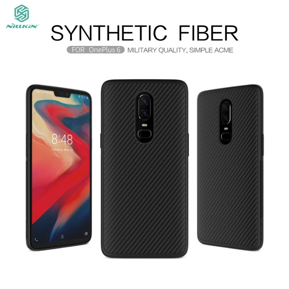 Чехол NILLKIN из синтетического волокна для телефона Oneplus 6 углеродного PP