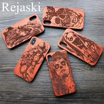 

Original Cosmonaut Design Wood Phone Case For iPhone X XS XR Xs Max Case Luxury Wooden Cover Apple iPhone 7 8 Plus 5 6 6s SE