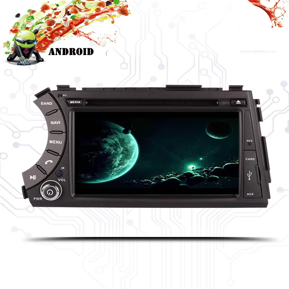 Clearance 2 DIN Android 9.0 4GB RAM 3/4G Car Gps dvd multimedia cassette for Ssangyong Actyon/Kyron Head Unit Navigaiton Screen System 1