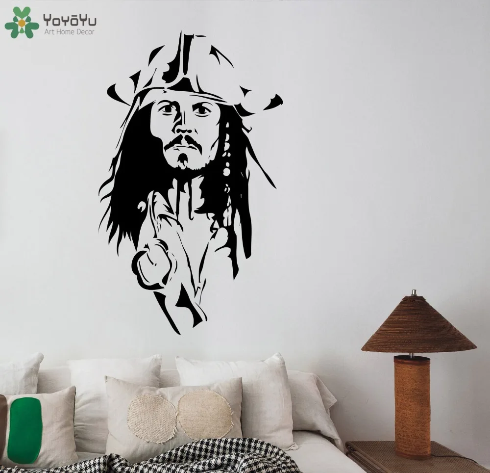 Captain Jack Sparrow Wall Decal Removable Vinyl Wall Stickers For Kids