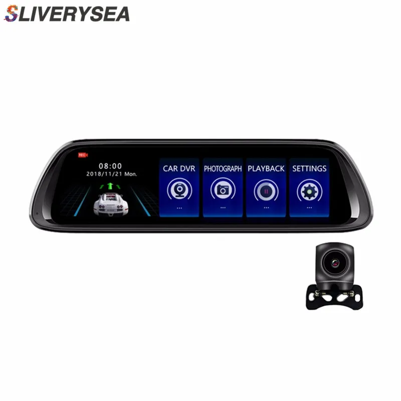 SLIVERYSEA 10 &quotFull Touch ips потоковый медиа рекордер для вождения зеркало заднего вида HD