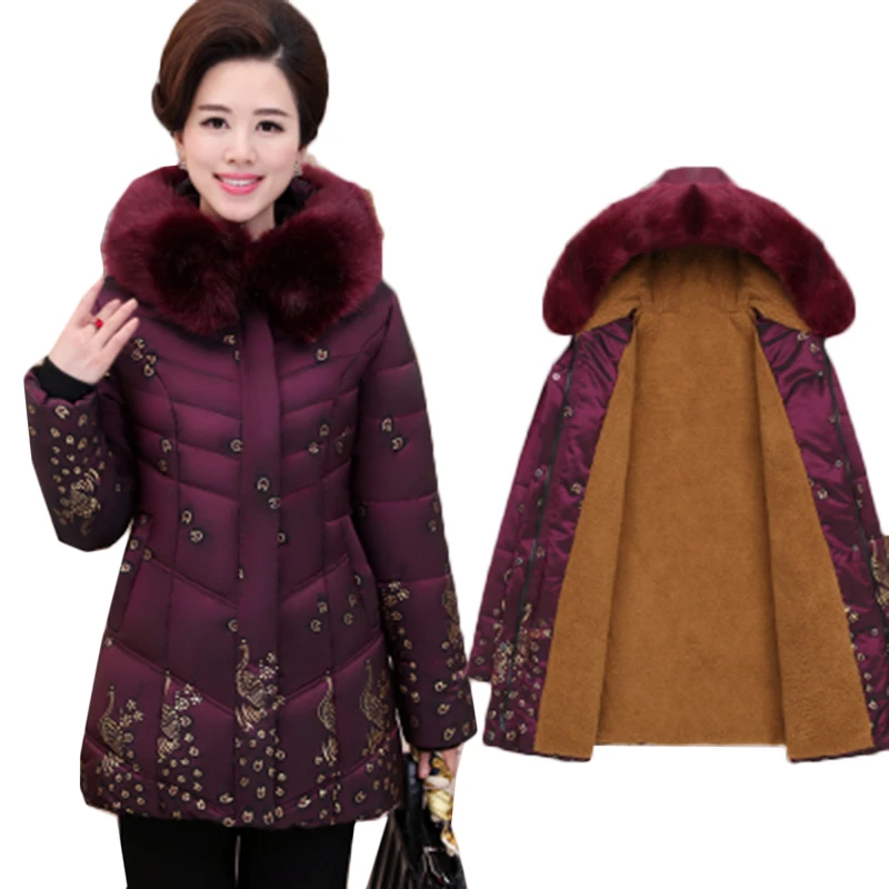 2019 Plus Size 5XL Winter Jacket Women Large Fur Collar