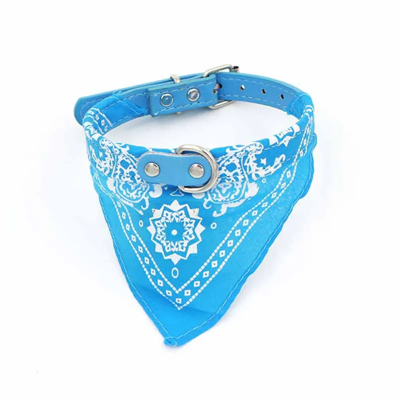 SYDZSW 7 Colors PU Pet Collar Dog Scarf Saliva Towel Leather Dog Collor Lead for Cats Chihuahua Products for Small Large Dogs6