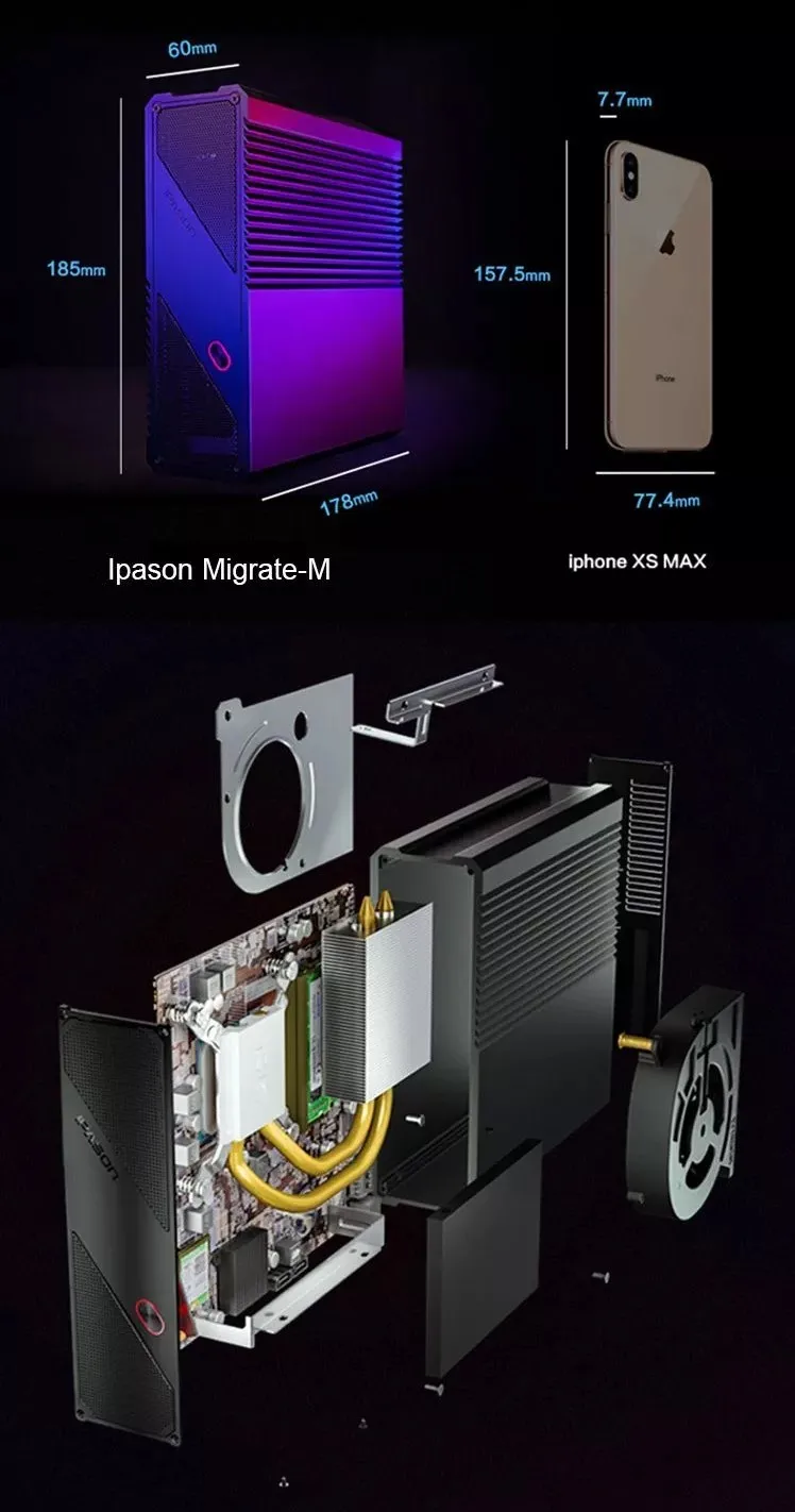 IPASON игровой мини-ПК Intel 8-ого поколения i3 8100 8ГБ DDR4 1T 120G SSD дешевый мини-ПК для Windows10