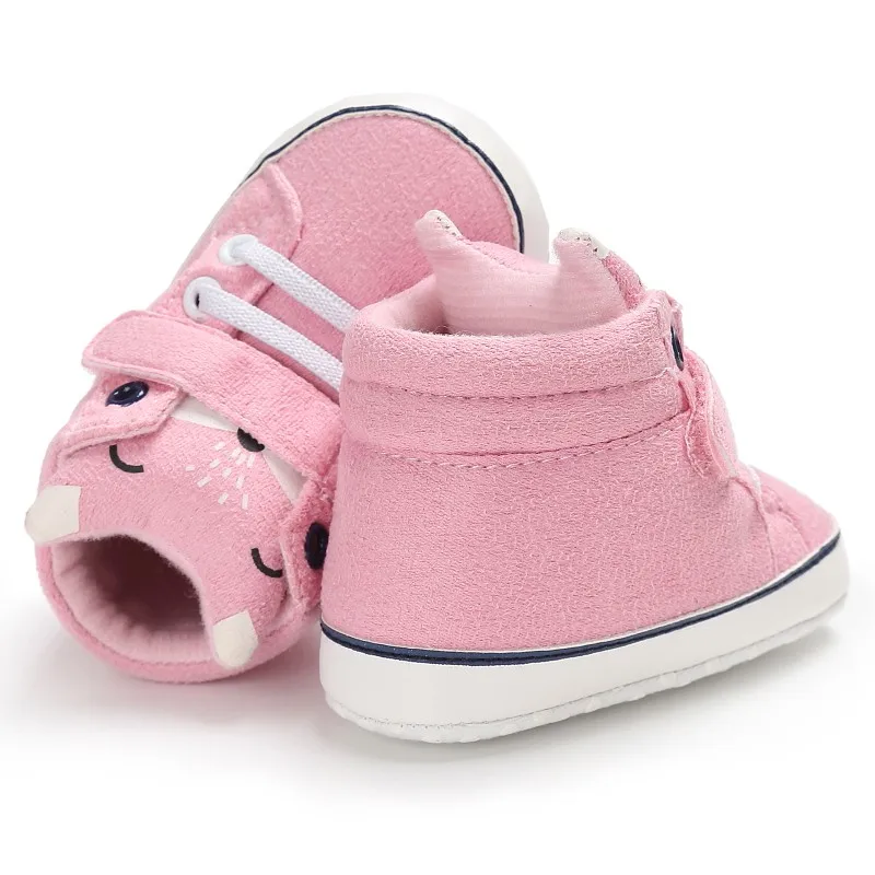 1 пара осенних ботинок для малышей Детские ботиночки для мальчиков и девочек с лисьим носком и кружевом из хлопчатобумажной ткани для первых шагов, Нескользящие кроссовки с мягкой подошвой для малышей