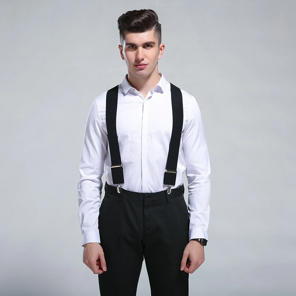 Mens Braces with 4 HookClips for Trousers Vintage Suspenders Braces for  Men Heavy Duty Adjustable Elastic X ShapeNavy Blue  Walmartcom