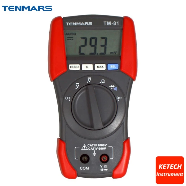 

Portable LCD Display with Maximum Reading of 1999 ACV DCV Resistance Test Meter Digital Multimeter TM81