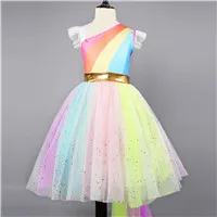 New-Girls-Dress-Rainbow-Unicorn-Party-With-Headband-Halloween-Christmas-Cosplay-Costume-Kids-2019-Summer-Dress (2)