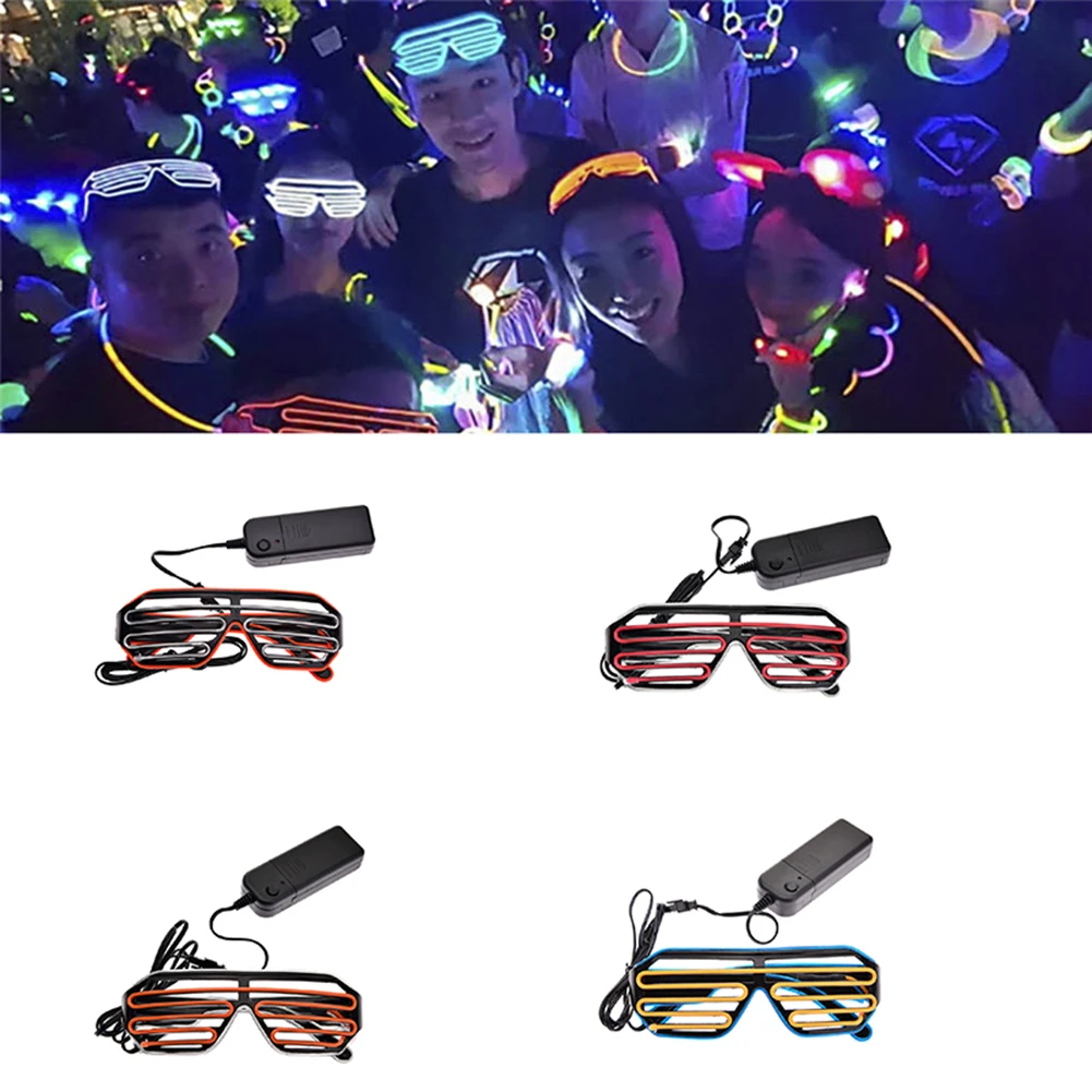 Двухцветные EL Flash очки DJ яркие очки EL костюм вечерние флуоресцентный танцевальный бар вечерние подарки атмосфера реквизит