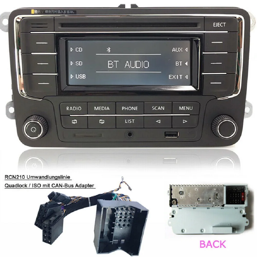 Авторадио Стерео RCN210+ CANBUS кабель Bluetooth CD USB AUX SD для Volkswagen GOLF PASSAT TOURAN POLO TIGUAN CADDY EOS CC