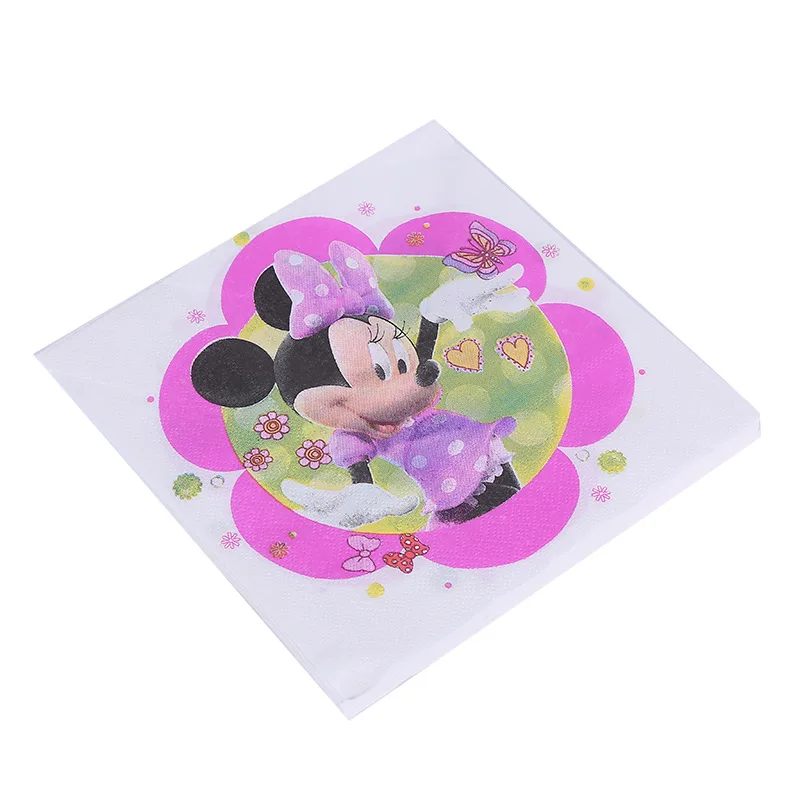 

20pcs/lot Minnie Napkins Disposable Tableware Party Supplies Birthday Christmas Wedding Decorations Baby Shower Minnie Napkins