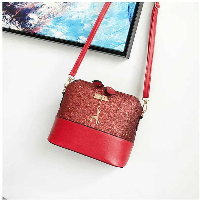 

Female Bags PU Leather Soft Women Bag Shoulder Messenger Bag Pendant Cute Deer Toy Girls Mini Bag 2018 Fashion