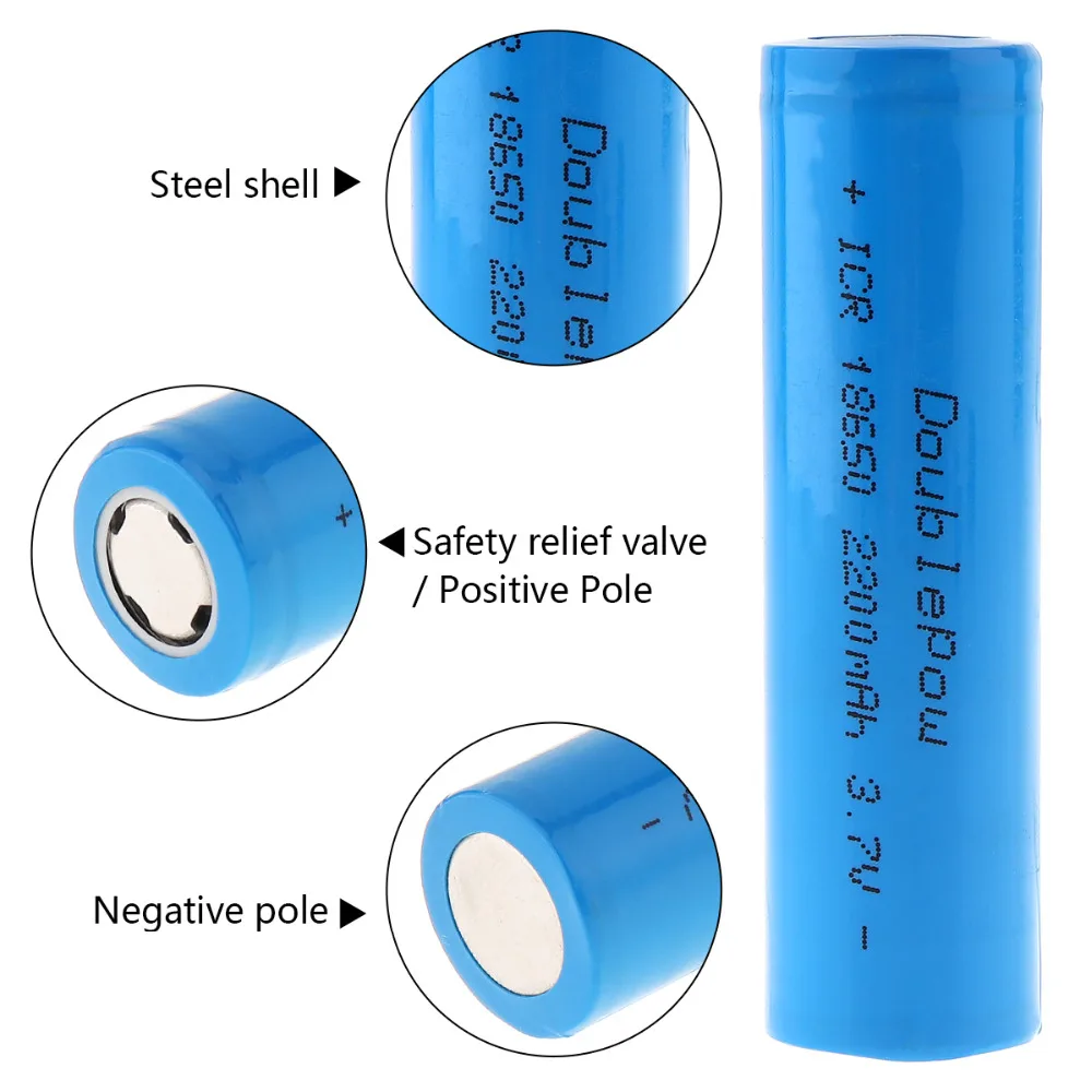 2pcs-Doublepow-2200mAh-3-7V-18650-Rechargeable-Battery-18650-Li-ion-Lithium-Battery-with-Safety-Relief (1)