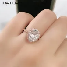 Memnon 2018 NEW 100% 925 silver Ring Radiant Teardrop Rings for women with rose gold anillos wedding bands Female pop Jewellery Memnon 2018 NEW 100% 925 silver Ring Radiant Teardrop Rings for women with rose gold anillos wedding bands Female pop Jewellery