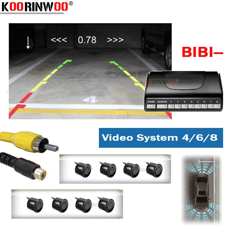 Koorinwoo электромагнитный автомобильный парковочный сенсор 8/6/4 зонды Подсветка спереди и сзади сигнализации Parkmaster для навигации автомобиля DVD видео Системы
