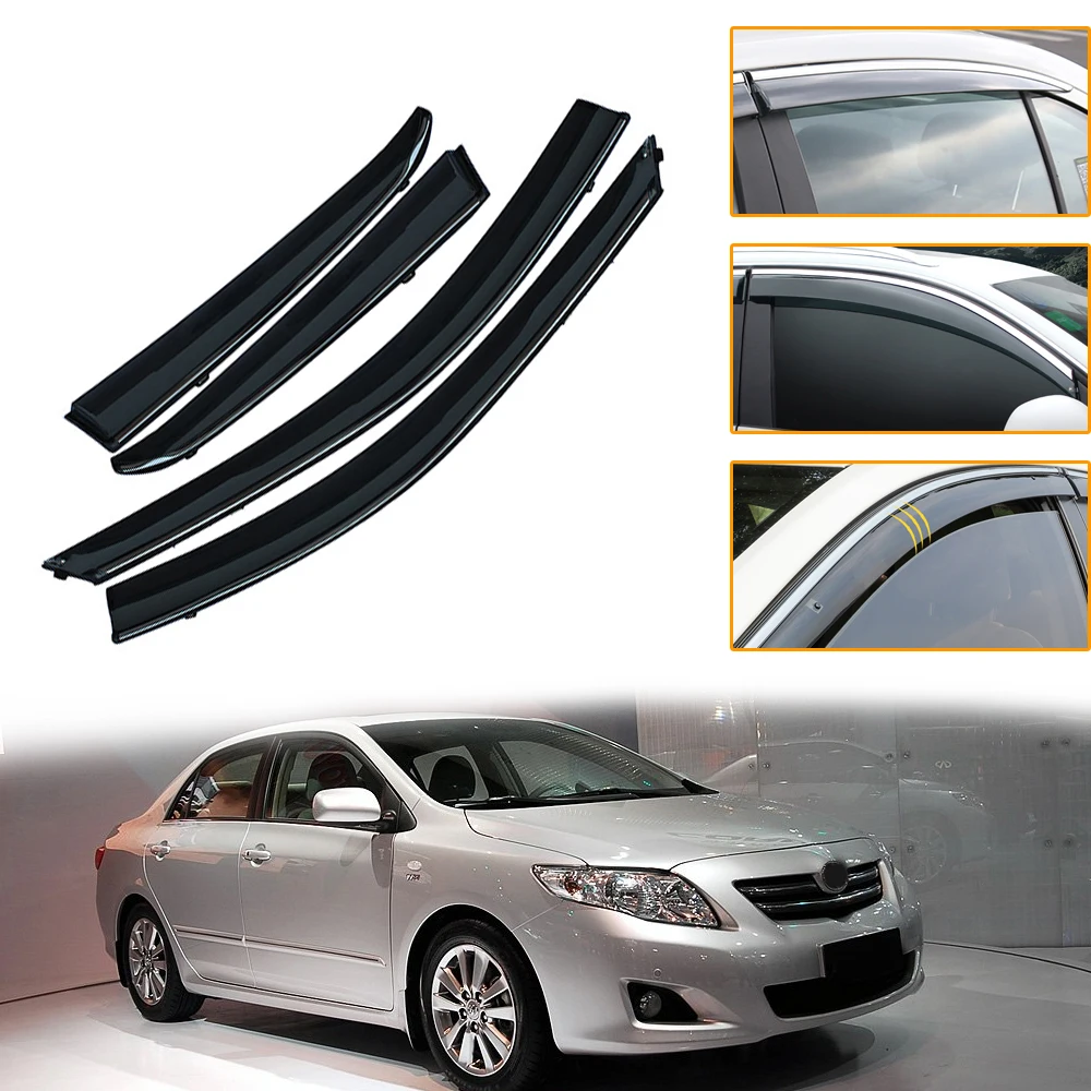 

Car Styling Smoke Window Sun Rain Visor Deflector Guard For Toyota Corolla E140/E150 2007-2013 Accessories 4PC