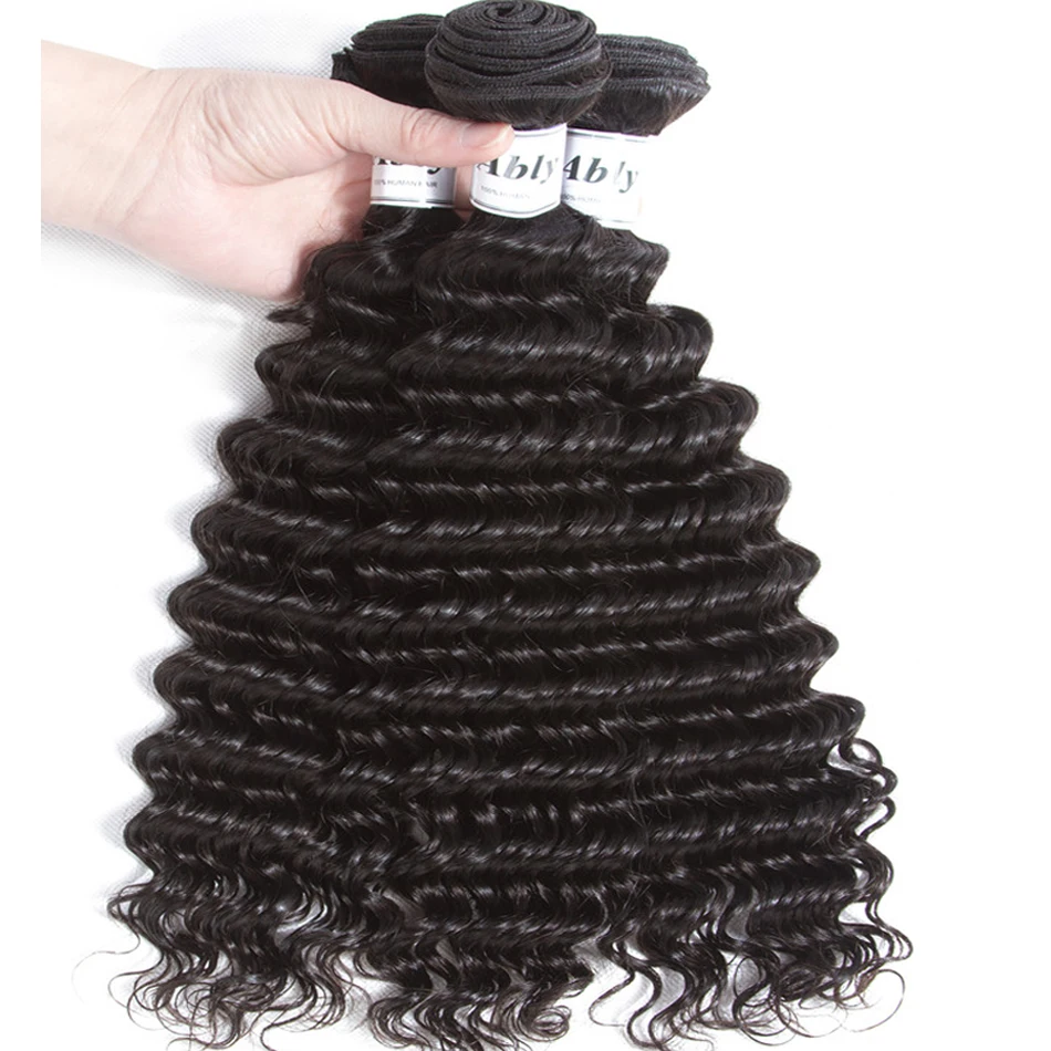 Deep Wave Brazilian Human Hair 3 Bundles Ably 100% Remy Hair Weave Bundle Weft Extensions Natural Color Wet And Wavy Human Hair Deep Wave Brazilian Human Hair 3 Bundles Ably 100% Remy Hair Weave Bundle Weft Extensions Natural Color Wet And Wavy Human Hair