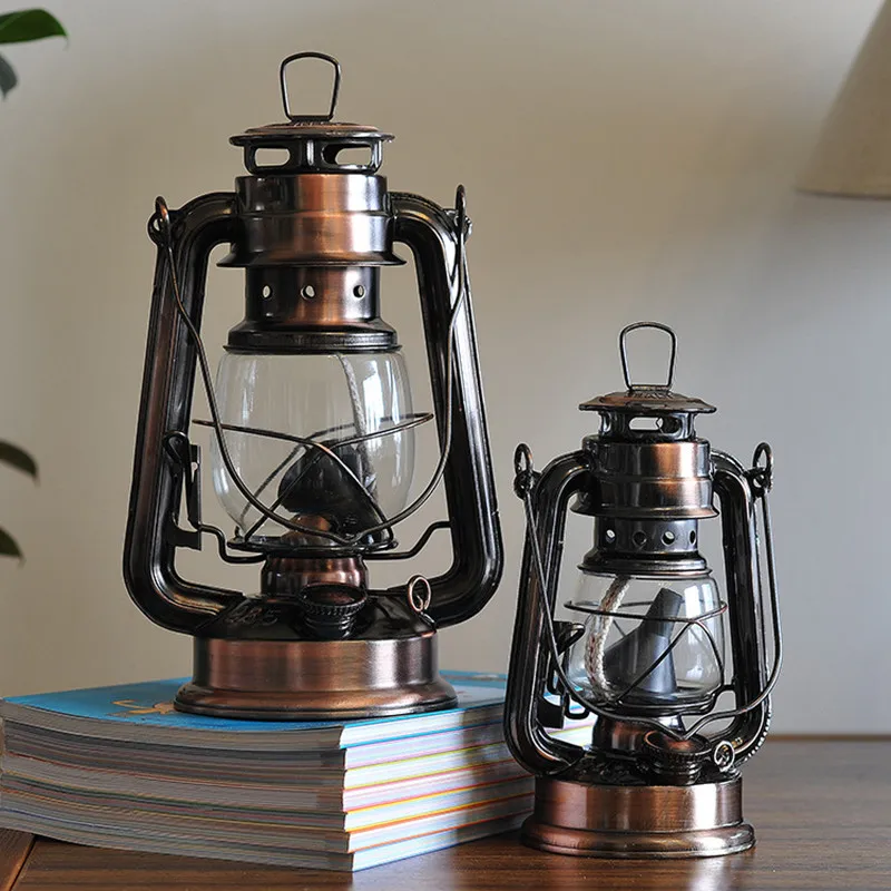 

Mediterranean Style Lantern Bronze Oil Lamp furnishing articles Iron hurricane lamp christmas decorations for home 50